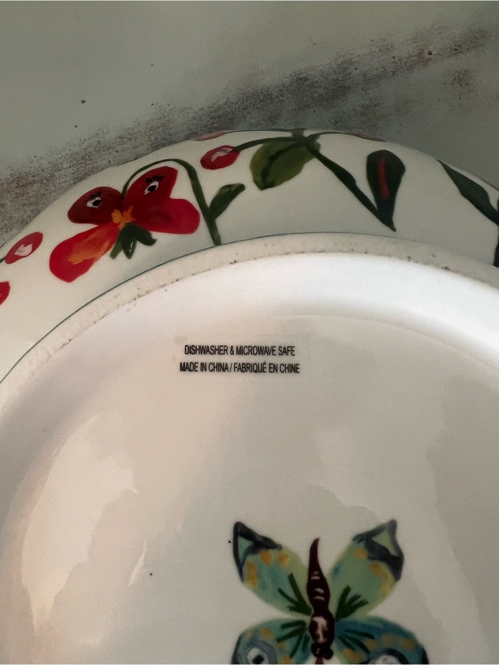 Nathalie Lete Hand-Painted Scalloped Floral Ceramic Serving Bowl - Picture 7 of 9